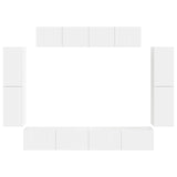 TV Cabinet 8 pcs White - Low Angle