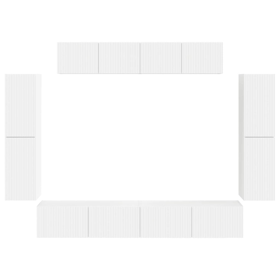 TV Cabinet 8 pcs White