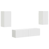 TV Cabinet Set 4 pcs White Engineered Wood