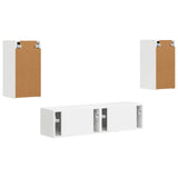 TV Cabinet Set 4 pcs White Engineered Wood - Low Angle
