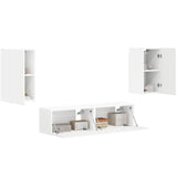TV Cabinet Set 4 pcs White Engineered Wood - Side View