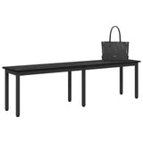 Bench Black Oak 160 x 35 x 45 cm Engineered Wood - Side View