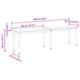 Bench Black Oak 160 x 35 x 45 cm Engineered Wood - Extra Image