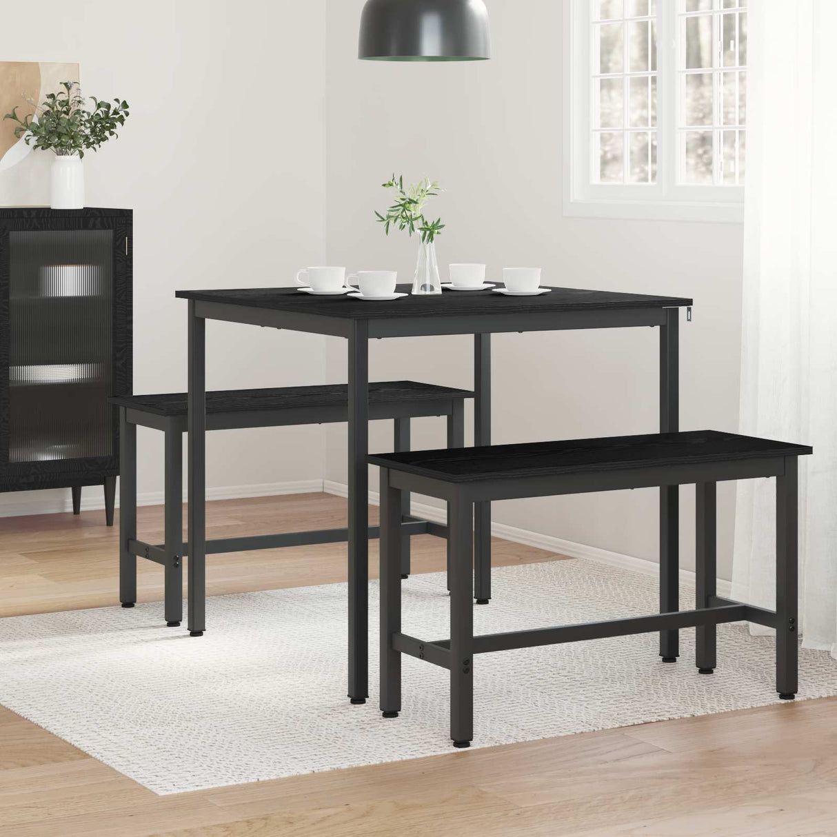 Dining Tables 80 x 80 x 75 cm Engineered Wood Black Oak Square