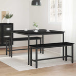 Dining Tables 110 x 110 x 75 cm Engineered Wood Black Oak