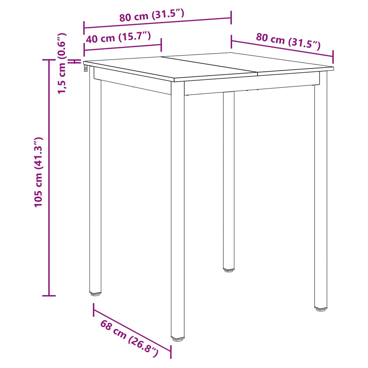 Standing Bar Table Engineered Wood