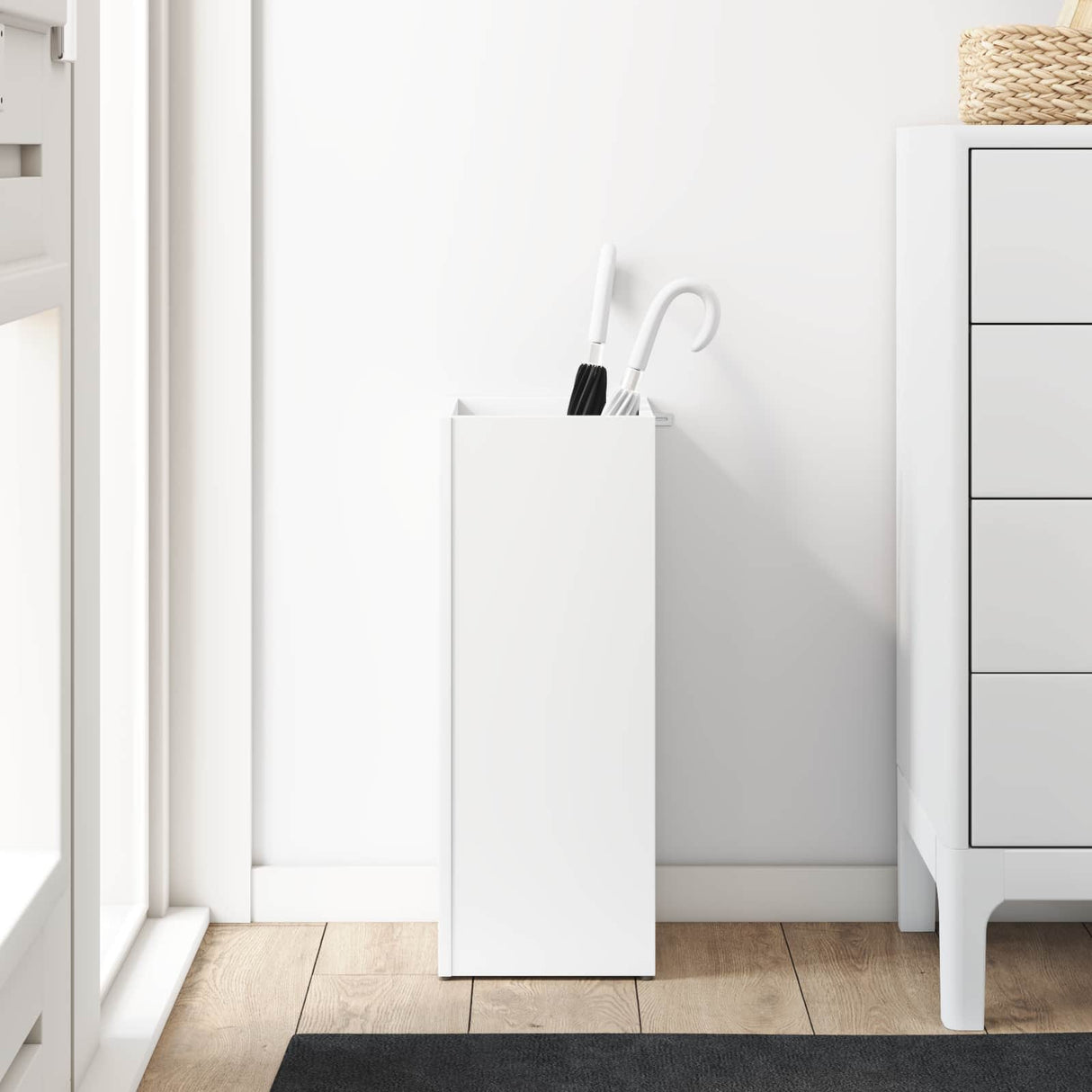 Umbrella Stand White 25 x 24.5 x 64 cm Engineered Wood