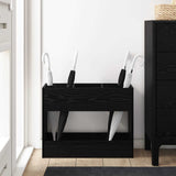 Umbrella Stand Black Oak 65 x 24 x 50 cm Engineered Wood - Top-Down View
