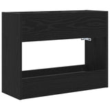 Umbrella Stand Black Oak 65 x 24 x 50 cm Engineered Wood - Front View