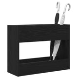 Umbrella Stand Black Oak 65 x 24 x 50 cm Engineered Wood - Side View