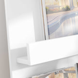 Magazine Rack with Shelf White 51 x 11 x 102 cm Engineered Wood - Top-Down View