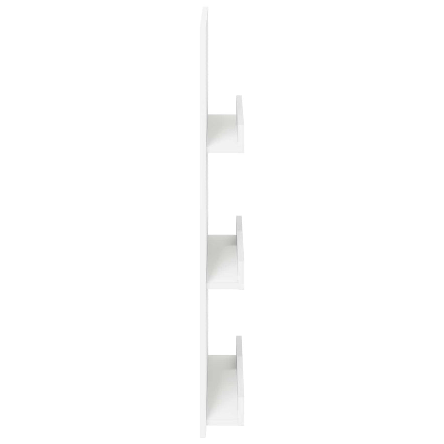 Magazine Rack with Shelf White 51 x 11 x 102 cm Engineered Wood