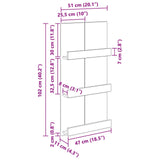 Magazine Rack with Shelf White 51 x 11 x 102 cm Engineered Wood - Extra Image