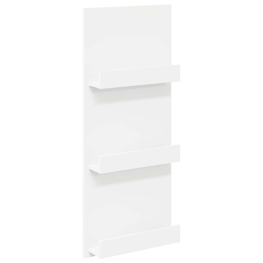 Magazine Rack with Shelf White 43 x 11 x 102 cm Engineered Wood