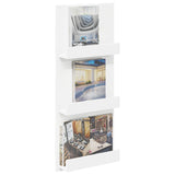 Magazine Rack with Shelf White 43 x 11 x 102 cm Engineered Wood - Side View