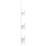 Magazine Rack with Shelf White 43 x 11 x 102 cm Engineered Wood