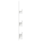 Magazine Rack with Shelf White 43 x 11 x 102 cm Engineered Wood - Rear View