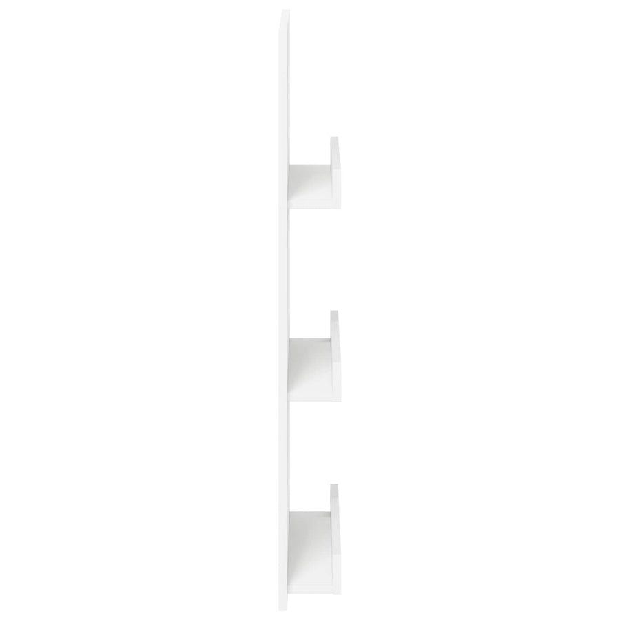 Magazine Rack with Shelf White 43 x 11 x 102 cm Engineered Wood
