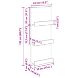 Magazine Rack with Shelf White 43 x 11 x 102 cm Engineered Wood