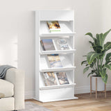 Magazine Rack White 70 x 41 x 156 cm Engineered Wood