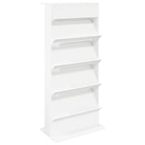 Magazine Rack with Shelf White 70 x 41 x 156 cm Engineered Wood
