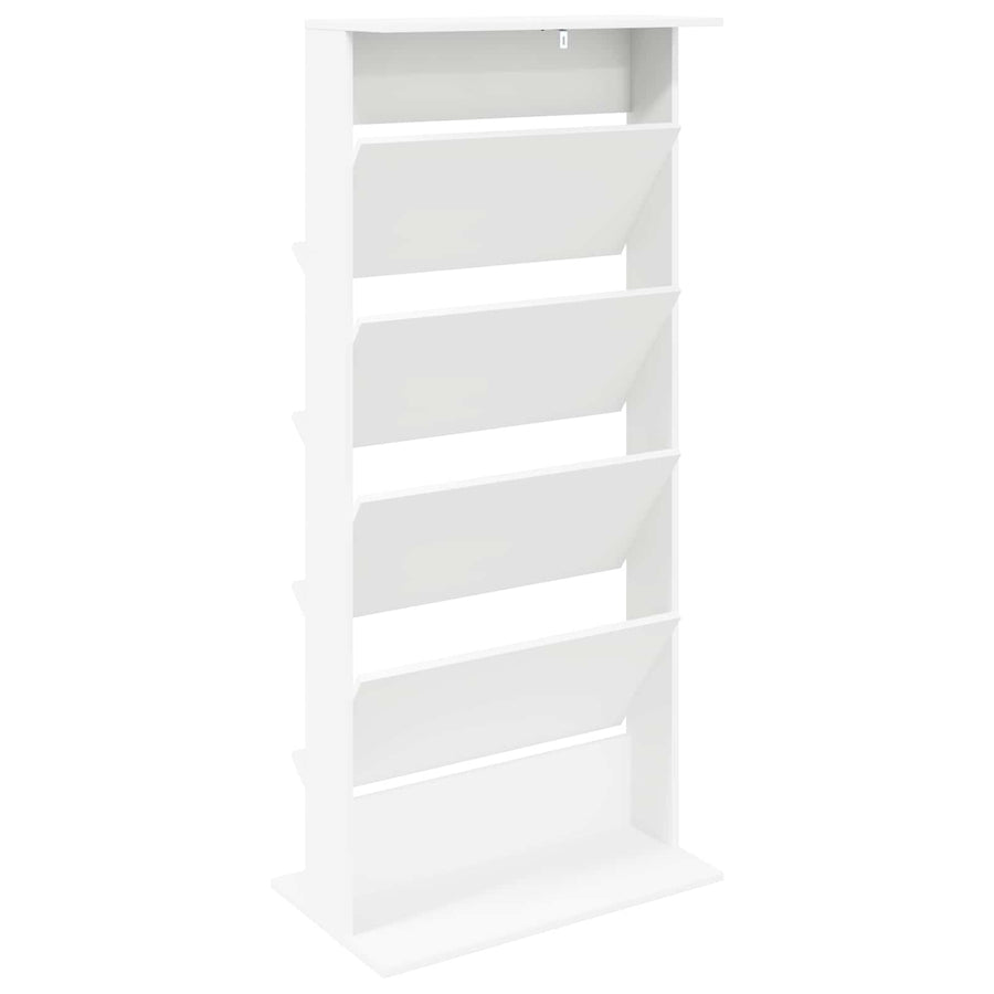 Magazine Rack White 70 x 41 x 156 cm Engineered Wood