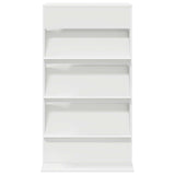 Magazine Rack with Shelf White 70 x 41 x 126 cm Engineered Wood - Top-Down View