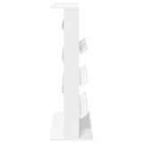 Magazine Rack with Shelf White 70 x 41 x 126 cm Engineered Wood - 45-Degree Angle