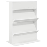 Magazine Rack with Shelf White 70 x 41 x 96 cm Engineered Wood - Front View