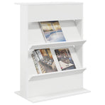 Magazine Rack White 70 x 41 x 96 cm Engineered Wood