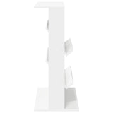 Magazine Rack with Shelf White 70 x 41 x 96 cm Engineered Wood