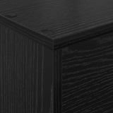 Magazine Rack Black Oak 70 x 41 x 96 cm Engineered Wood - Low Angle