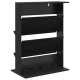 Magazine Rack Black Oak 70 x 41 x 96 cm Engineered Wood - Rear View