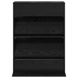 Magazine Rack Black Oak 70 x 41 x 96 cm Engineered Wood - Top-Down View