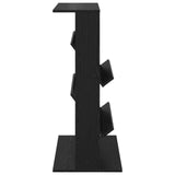 Magazine Rack Black Oak 70 x 41 x 96 cm Engineered Wood - 45-Degree Angle