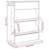 Magazine Rack Black Oak 70 x 41 x 96 cm Engineered Wood