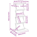 Magazine Rack Black Oak 68 x 40 x 123.5 cm Engineered Wood - Close-Up Angle
