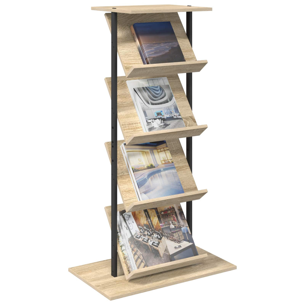 Magazine Rack Sonoma Oak 68 x 40 x 123.5 cm Engineered Wood