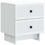 Bedside Cabinet White 43 x 34.5 x 47.5 cm Engineered Wood - Front View