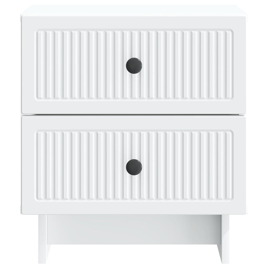Bedside Cabinet White 43 x 34.5 x 47.5 cm Engineered Wood