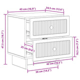 Bedside Cabinet White 43 x 34.5 x 47.5 cm Engineered Wood - Extra Image