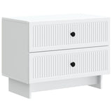 Bedside Cabinet White 62 x 34.5 x 47.5 cm Engineered Wood - Front View