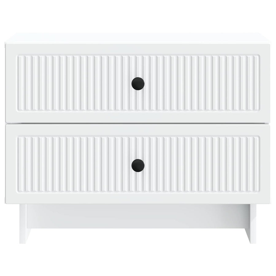 Bedside Cabinet White 62 x 34.5 x 47.5 cm Engineered Wood