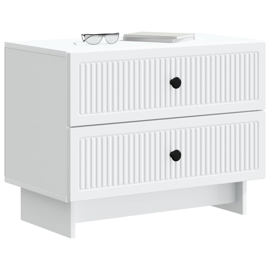 Bedside Cabinet White 62 x 34.5 x 47.5 cm Engineered Wood
