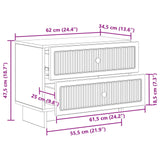 Bedside Cabinet White 62 x 34.5 x 47.5 cm Engineered Wood - Extra Image