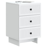 Bedside Cabinet White 43 x 41 x 66.5 cm Engineered Wood - Side View