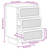 Bedside Cabinet White 43 x 41 x 66.5 cm Engineered Wood