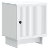 Bedside Cabinet White 43 x 34.5 x 50 cm Engineered Wood - Front View