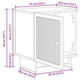 Bedside Cabinet White 43 x 34.5 x 50 cm Engineered Wood - Extra Image