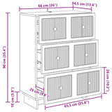 Drawer Cabinet White 66 x 34.5 x 90 cm Engineered Wood - Extra Image